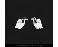 2x Chat charm plaqué argent OR