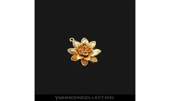 2x Joli pendentif fleur en plaqué Or