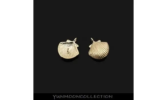 2x coquillage charm en mat plaqué Or