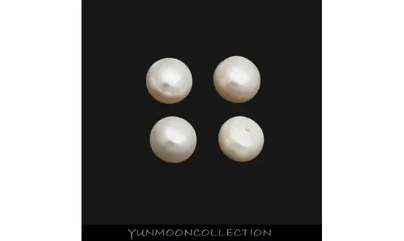 Perles d'eau douce crème en boutons