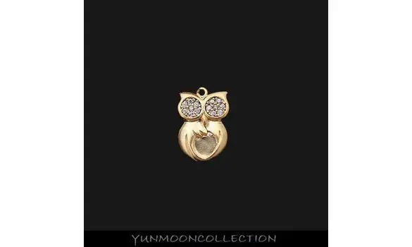 Hibou chouette en mat plaqué Or