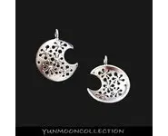 Crescent Moon fleur en plaqué argent OR