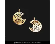 Crescent Moon fleur en plaqué Or