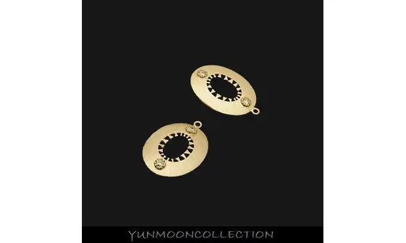 Ovale connecteur en mat plaqué Or