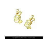 2x bouteille parfum en mat plaqué Or