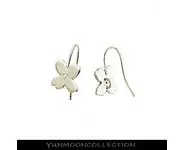 Fleur crochets en plaqué argent OR