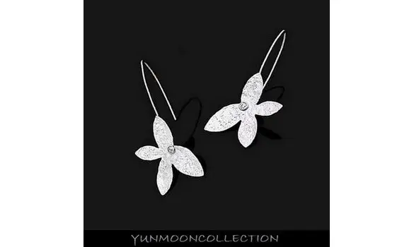 Fleur crochets en plaqué argent OR