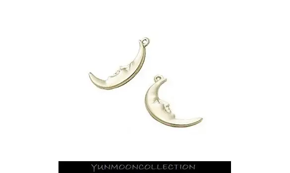 2x crescent Moon en plaqué argent OR