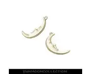 2x crescent Moon en plaqué argent OR