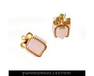 Zirconium opale rose en plaqué Or 18K