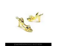 2x jolie escarpin à talon en plaqué Or