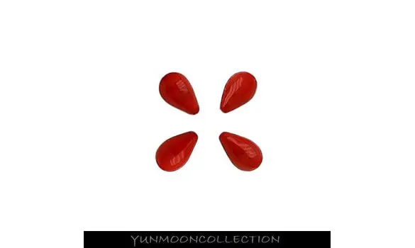 2x corail rouge naturel en goutte 9mm