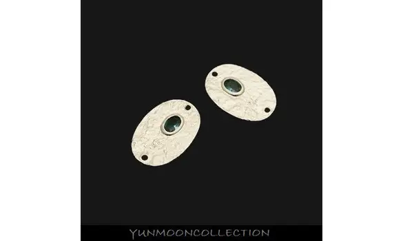 Ovale connecteur aquamarine plaqué OR