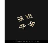 4x carrés coupelles plaqué Or sur 925