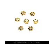 4x mini-fleur coupelles plaqué Or 925