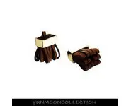 Breloque pompon marron en cuir marron