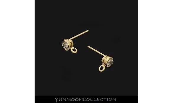 BO cubique zirconium rond plaqué Or/ 925