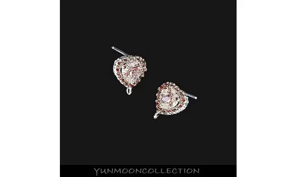 Boucles d'oreilles zirconium en cœur