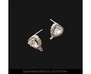 Boucles d'oreilles zirconium en cœur