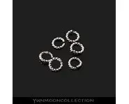 50x anneaux torsadé 5mm en plaqué argent