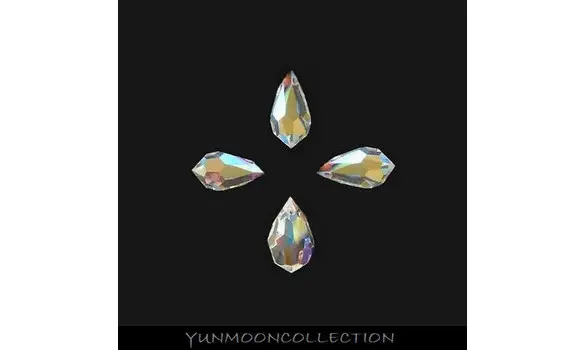 4x Preciosa cristal AB briolettes