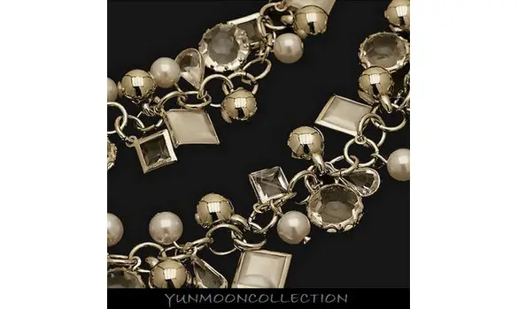 Chaîne acrylique plaqué argent laiton