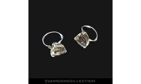 Support bague réglable cristal plaqué OR