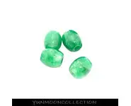 2x jades vert en perles ovale