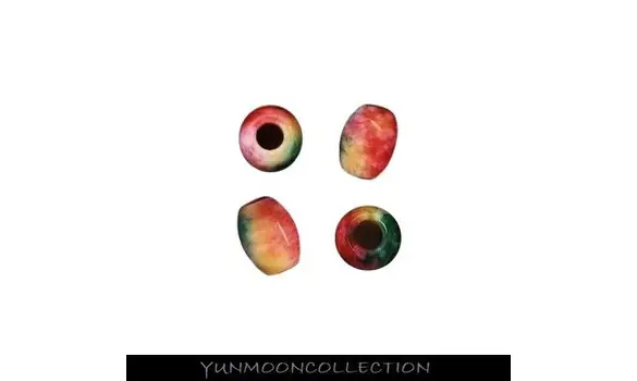 4x jades multicolore pastèque en ovale