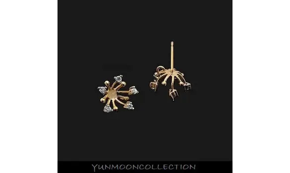 Boucles d'oreilles du calice plaqué Or