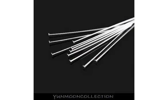 10x Clous à tête plate argent 925 30mm