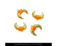 Corne/croissant de lune orange plaqué Or