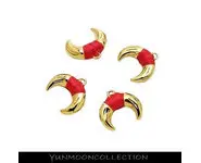 Corne/croissant de lune rouge en plaqué