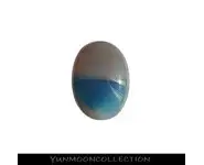 Cabochona gate bleue ovale lisse 40mm