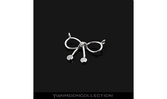 Nœud ruban pendentif plaqué argent OR