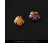 2x perles de mookaite jasper en fleur