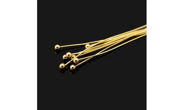 25x Clous à tête boule en plaqué Or 50mm