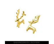 Breloque cerfs en mat plaqué Or 18K