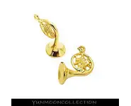 Miniature trompette breloque plaqué Or