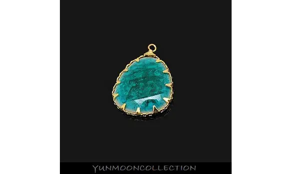 Céramique bleu encadrée en plaqué Or