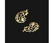 Pendentif feuille en mat plaqué Or