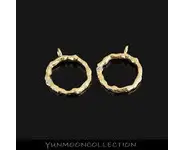 Anneaux motif en bois mat plaqué Or