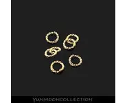 50x anneaux torsadé 5mm en plaqué Or 18K