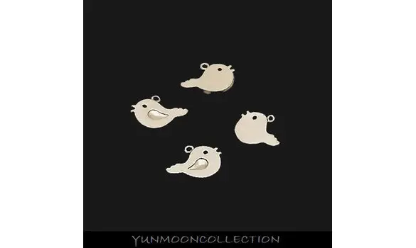 2x oiseau charm plaqué argent OR