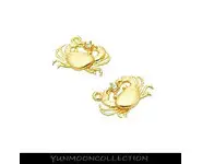 2x petit crabe charm en mat plaqué Or