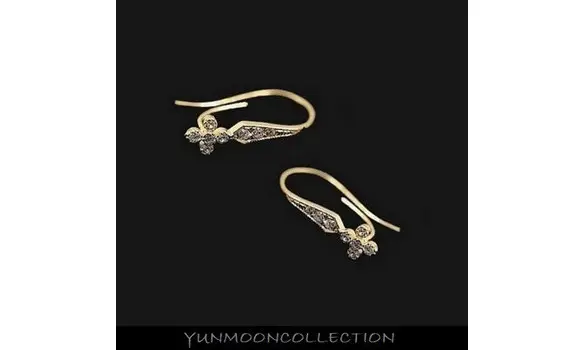 Crochet plaqué Or argent 925 zirconium