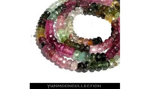 Multi-couleurs tourmalines rondelles