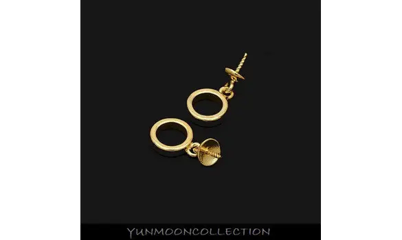 2x Bélière coupelle anneau en plaqué Or