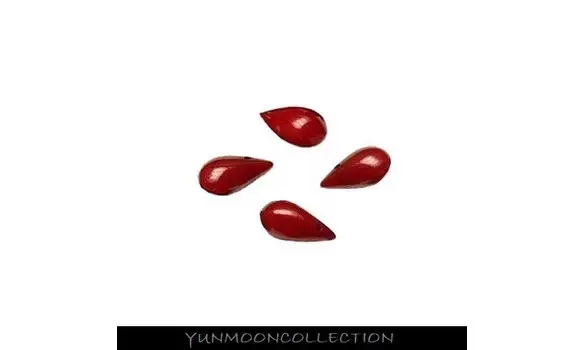 4x corail synthétique rouge lisse 11mm