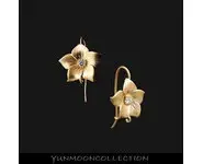 Tropicale fleur crochets mat plaqué Or